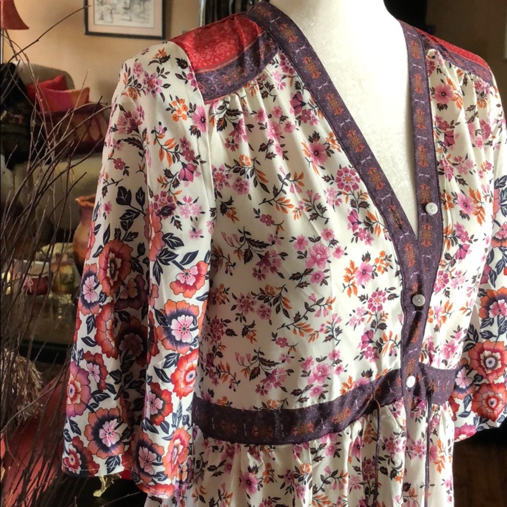 Boho Elle Rosewood Floral Maxi Dress Gown - Picture 6 of 7